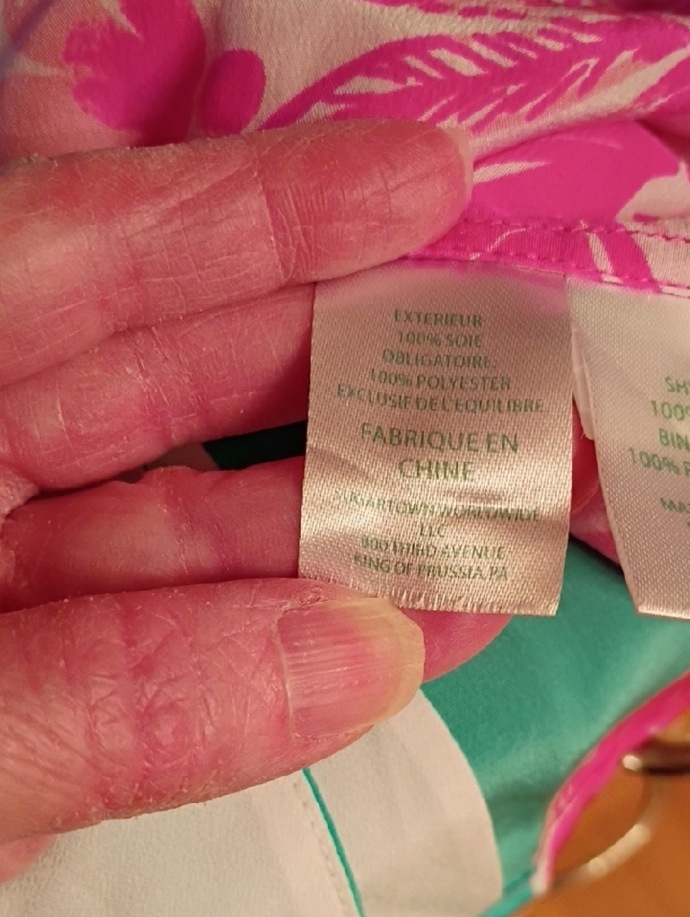 Lilly Pulitzer Pink Floral Tank with Teal Center - Picture 12 of 12